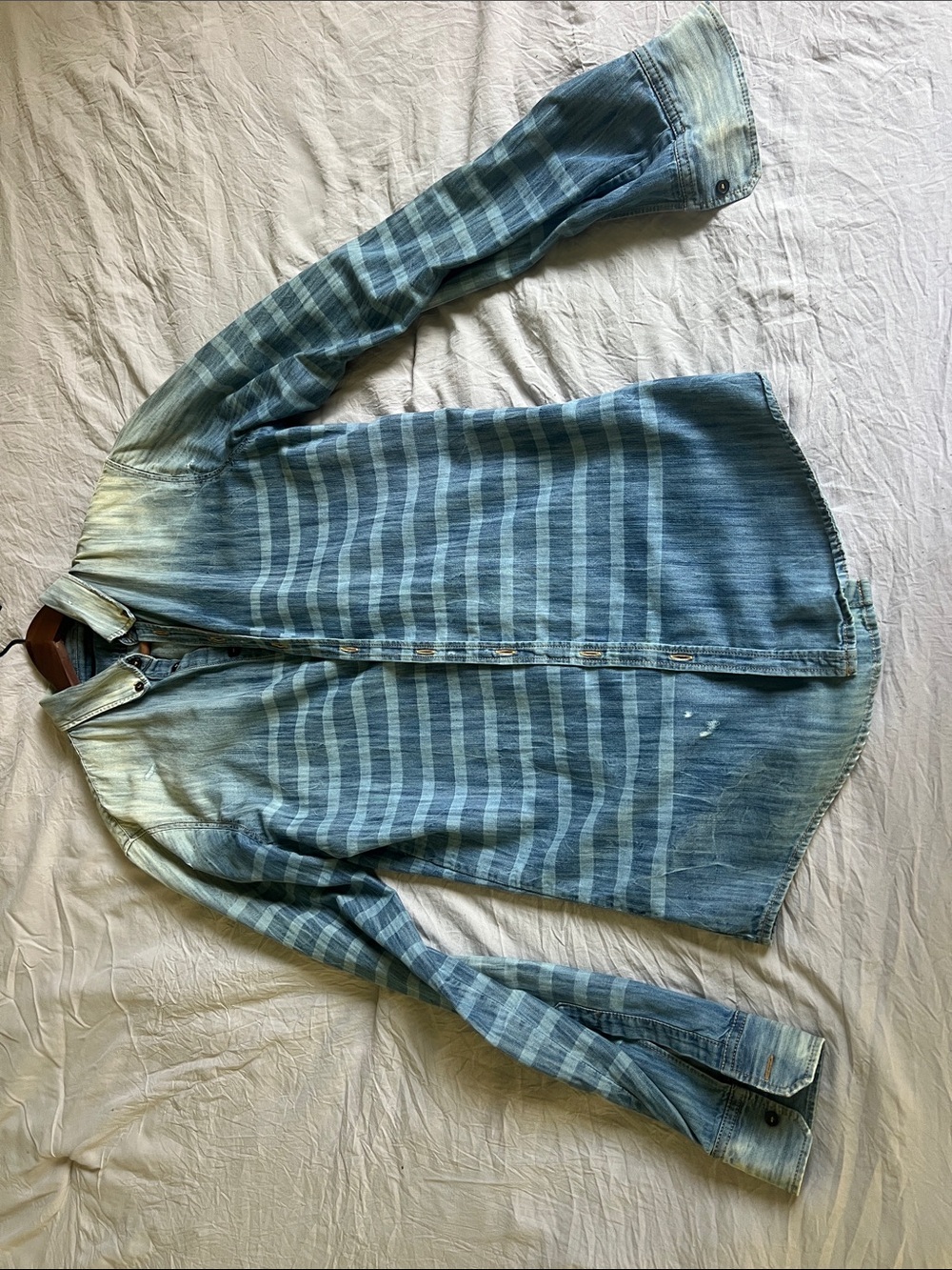 DSQUARED2 Blue Striped Denim Shirt Jacket